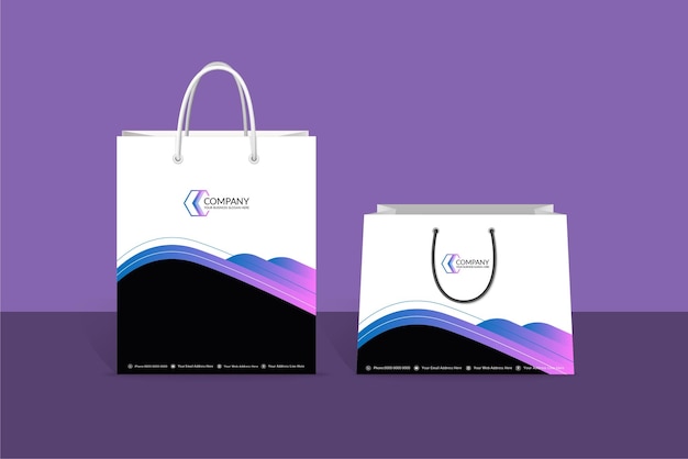 Plantilla de bolsa de compras de proyecto empresarial corporativo
