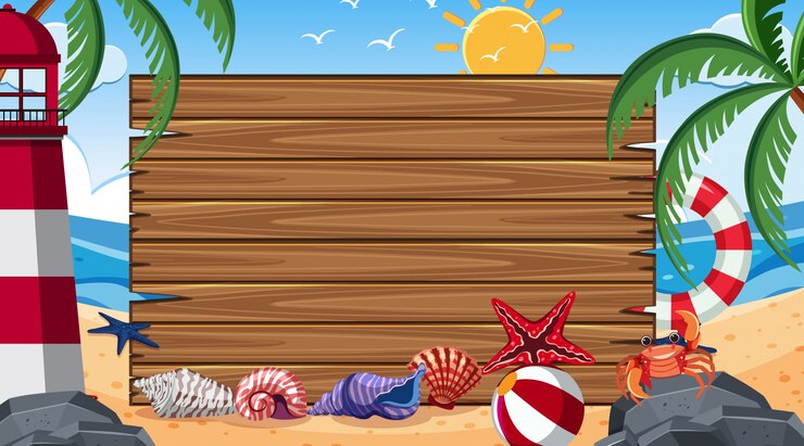 Plantilla de borde con tema de verano en