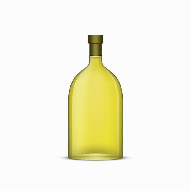Vector plantilla de botella de aceite de oliva frasco de aceite verde extra virgen producto de cocina de alimentos embalaje ecológico