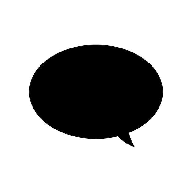 plantilla de burbuja de habla negra cómica vacía aislada en fondo blanco diseño vectorial