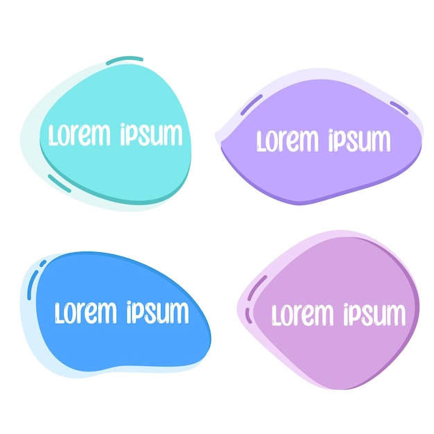 plantilla de burbuja para texto forma líquida vector diseño simple en colores azul púrpura banner web