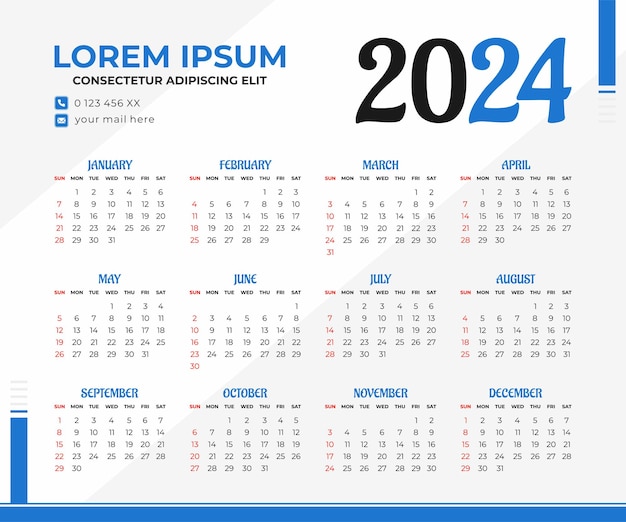 Plantilla de calendario 2024