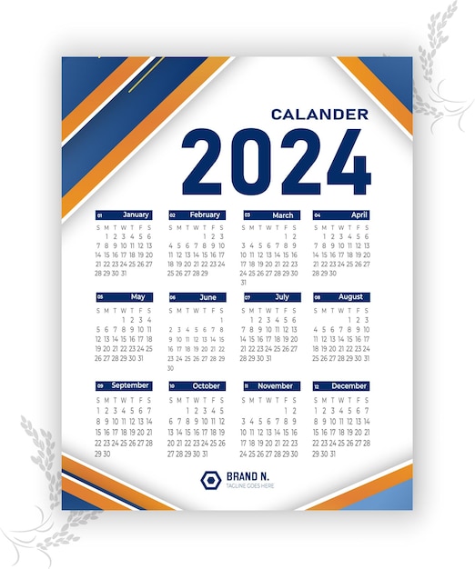 Plantilla de calendario 2024