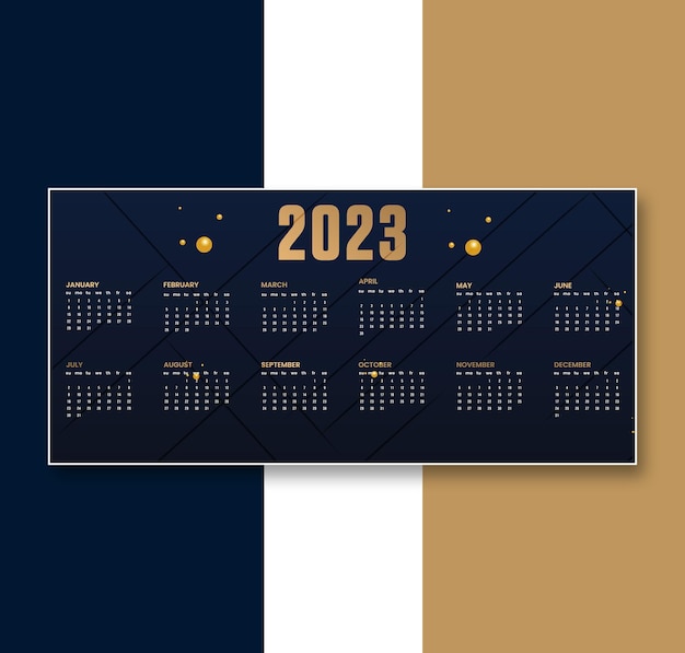 Plantilla de calendario de año nuevo de estilo moderno 2023