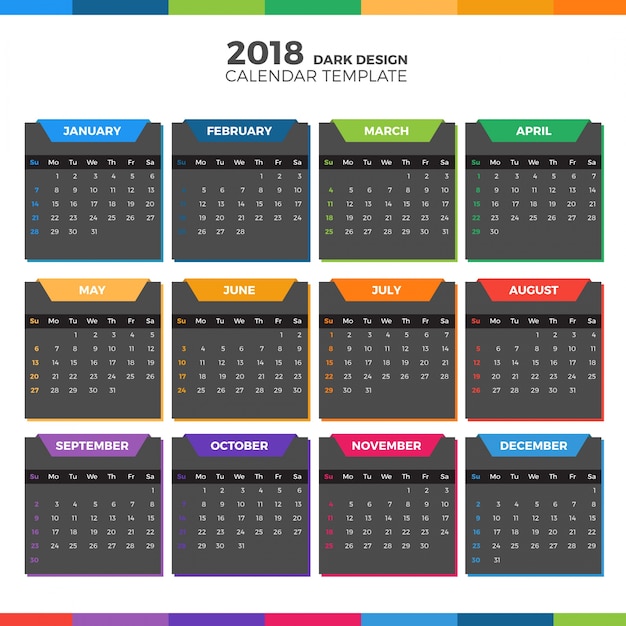 Plantilla de calendario creativo