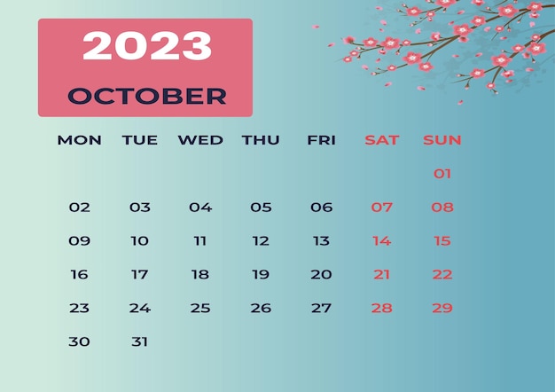 Vector plantilla de calendario de diseño moderno 2023