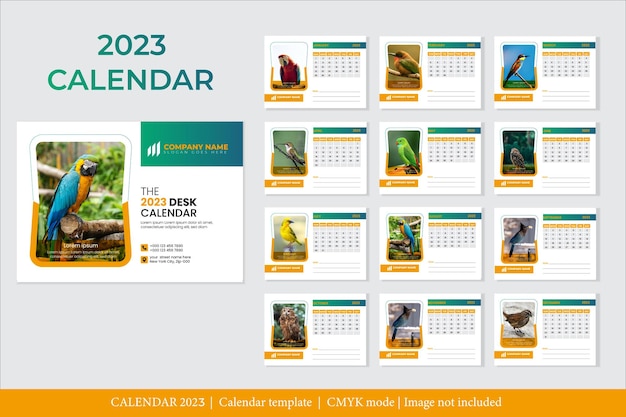 Plantilla de calendario de diseño moderno 2023