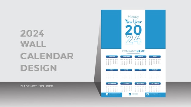 plantilla de calendario de diseño moderno 2024
