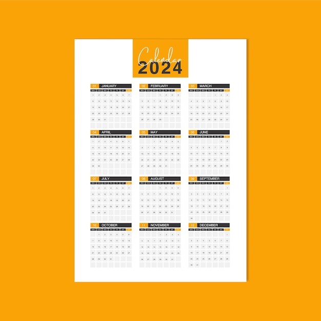 Plantilla de calendario editable 2024