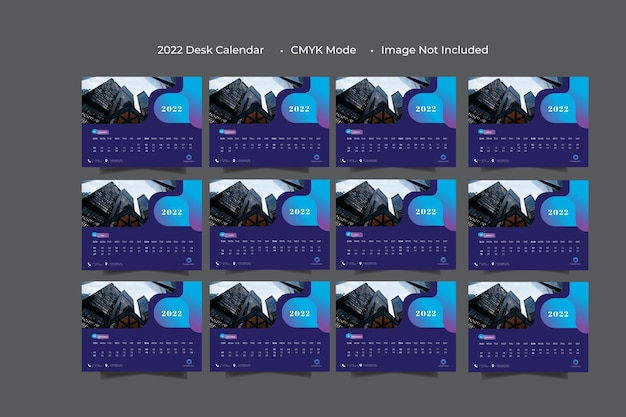 plantilla de calendario de escritorio 2022
