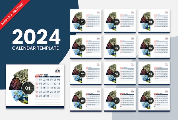 Plantilla de calendario de escritorio 2024