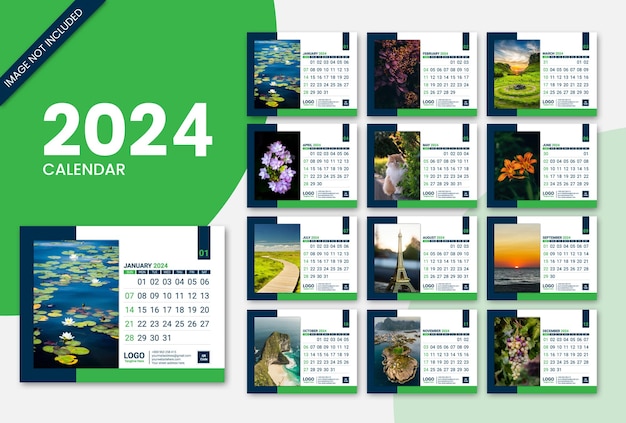 Plantilla de calendario de escritorio 2024