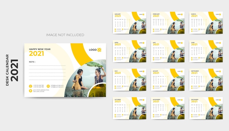 Plantilla de calendario de escritorio