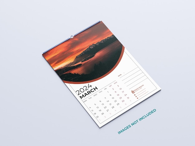 Vector plantilla de calendario mensual para el vector pro vector del año 2024