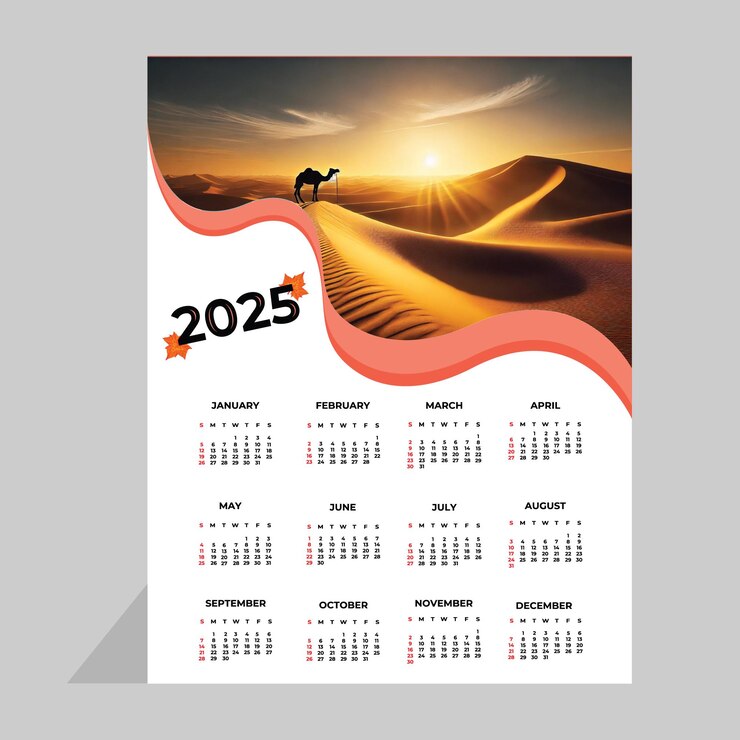 plantilla de calendario moderno para el año 2025