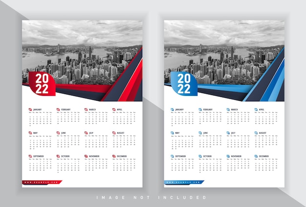 plantilla de calendario de negocios 2022 vector premium