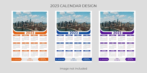 Vector plantilla de calendario de pared de año nuevo moderno y colorido 2022