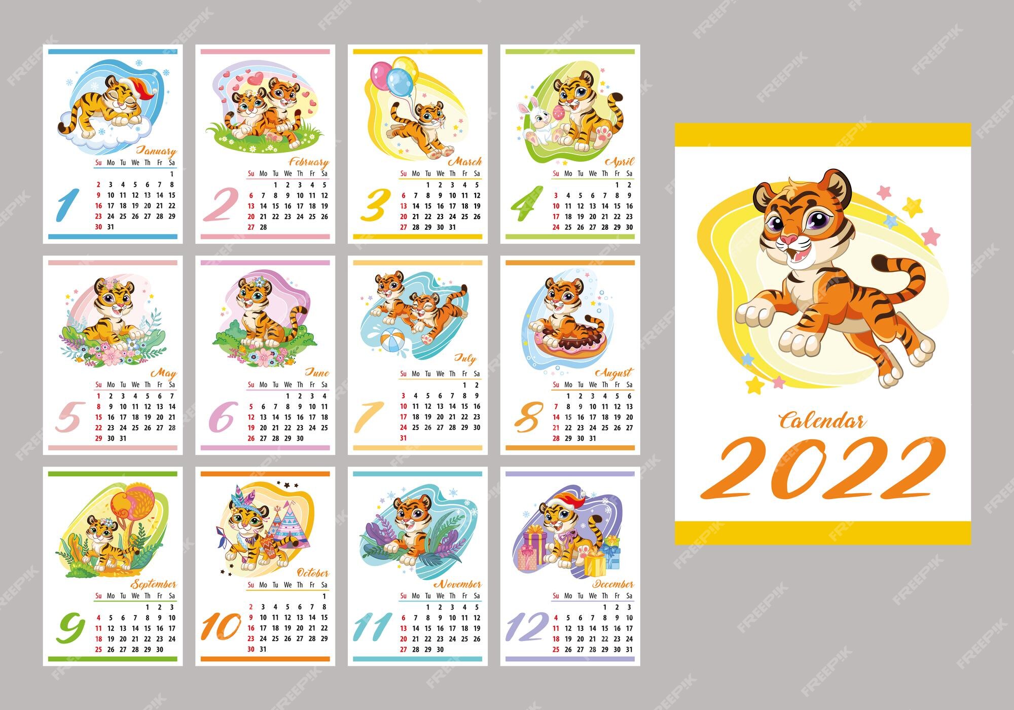 Plantilla De Diseño De Calendario De Pared De Tigre Para Septiembre De 2022  Ilustración del Vector - Ilustración de tarjeta, feliz: 222779715