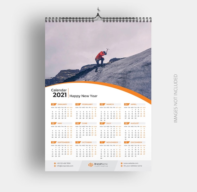 Plantilla de calendario de pared