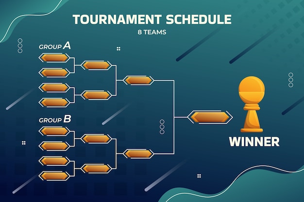 Vector plantilla de calendario de torneo degradado