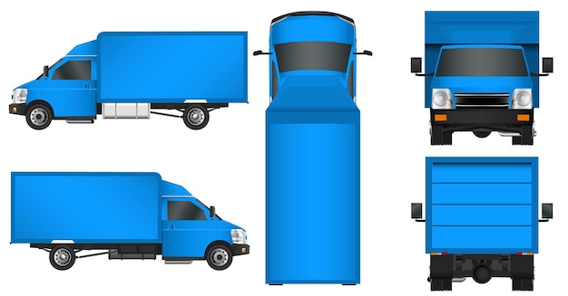 Vector plantilla de camión van de carga ilustración vectorial eps 10 aislado sobre fondo blanco ciudad comercial v