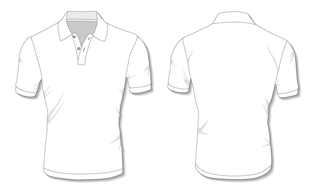 Vector plantilla de camisa de polo blanca