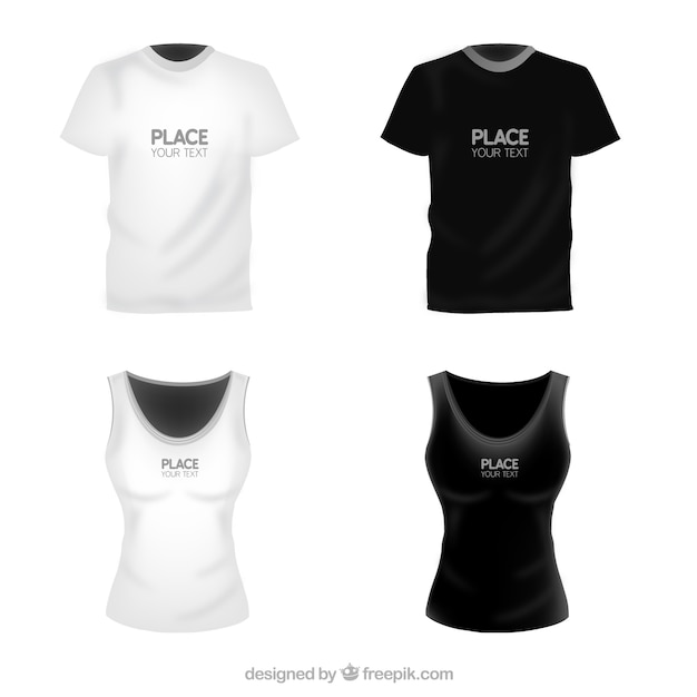 Vector plantilla de camisas para mujer y hombre