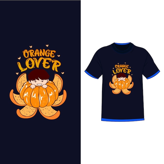 Vector plantilla de camiseta de amante naranja