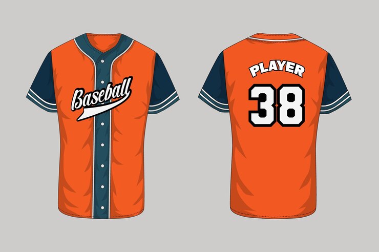 plantilla de camiseta de béisbol vectorial