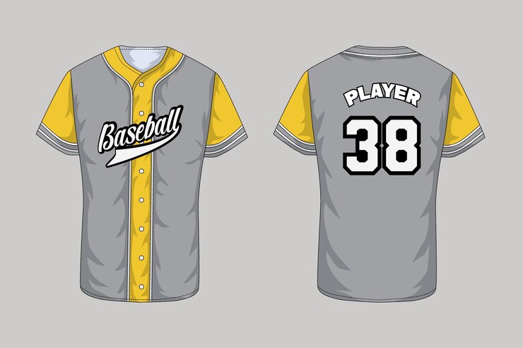 plantilla de camiseta de béisbol vectorial