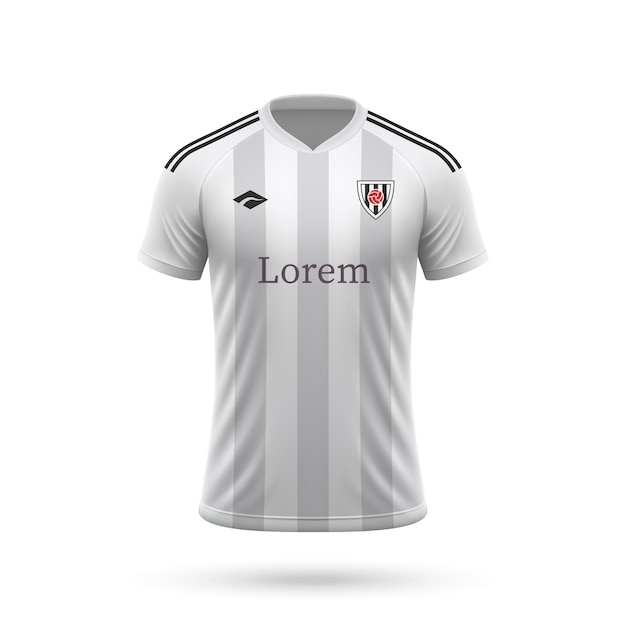 Plantilla de camiseta de camiseta de fútbol realista 3d kit de fútbol 2023