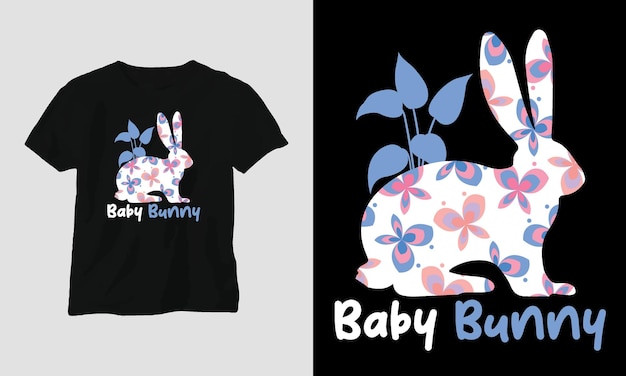 plantilla de camiseta de conejito bebé