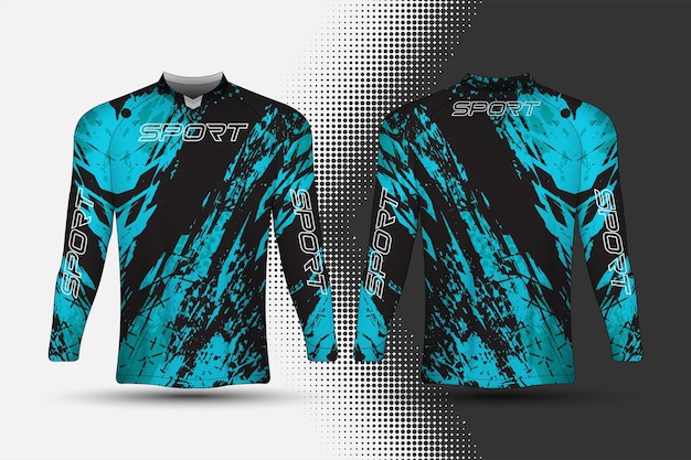 Plantilla de camiseta deportiva con diseño de fondo abstracto