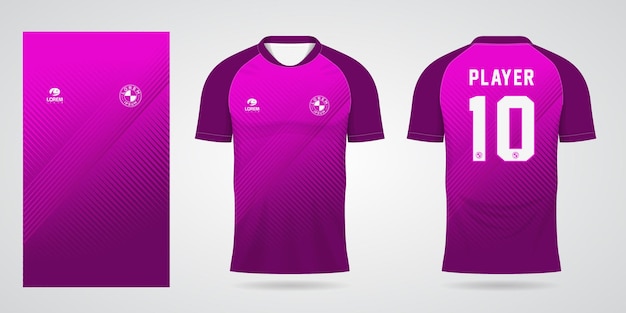 Plantilla de camiseta deportiva morada para uniformes de equipo y diseño de camiseta de fútbol