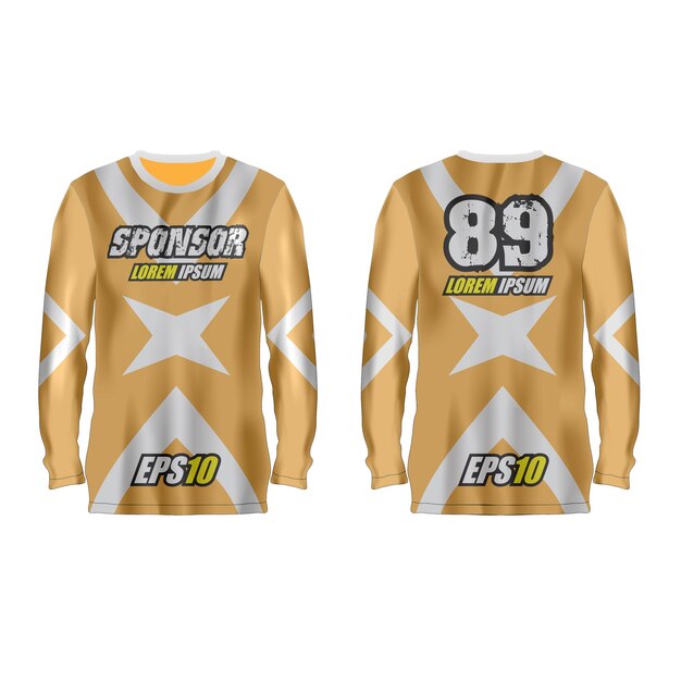 Plantilla de camiseta deportiva en la parte delantera y trasera.