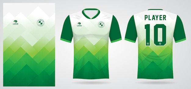 Plantilla de camiseta deportiva verde para uniformes de equipo y diseño de camiseta de fútbol