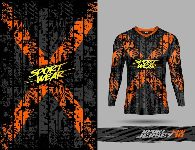 Plantilla de camiseta para fondo de deportes extremos, diseño de camiseta de carreras, camiseta de fútbol