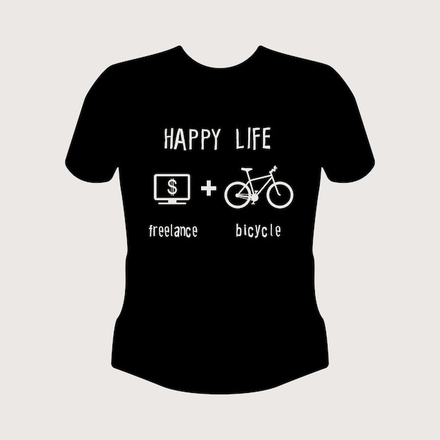 Plantilla de camiseta de freelance y bicicleta