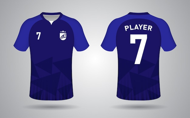 Plantilla de camiseta de fútbol azul oscuro