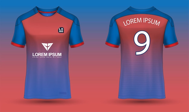 plantilla de camiseta de fútbol camiseta deportiva uniforme gráficos vectoriales diseños de ropa 5