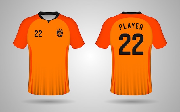 camiseta de fútbol naranja | Vector