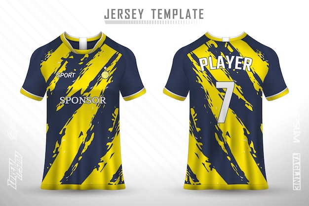 Plantilla de camiseta de fútbol premium con textura abstracta