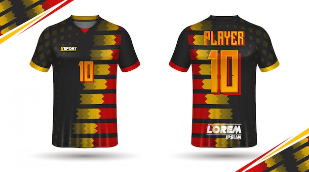 Plantilla de camiseta de fútbol