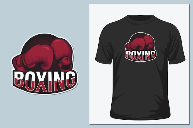 Plantilla de camiseta, ilustración de vector de guantes de boxeo
