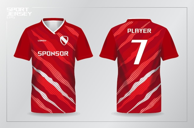 Vector plantilla de camiseta de jersey rojo para uniforme deportivo.