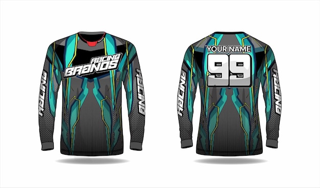 Plantilla de camiseta de motocross, diseño de camiseta de carreras