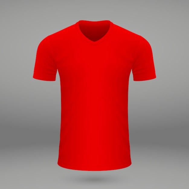 Plantilla de camiseta roja en blanco