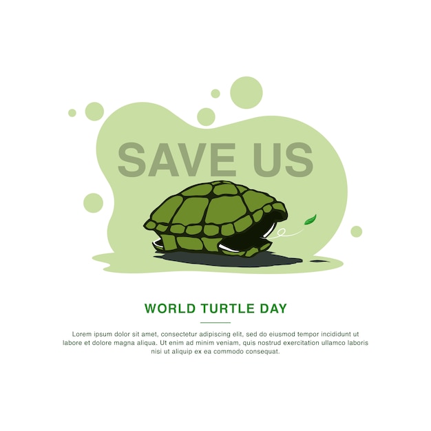 Vector plantilla de campaña del día mundial de la tortuga. ilustración vectorial