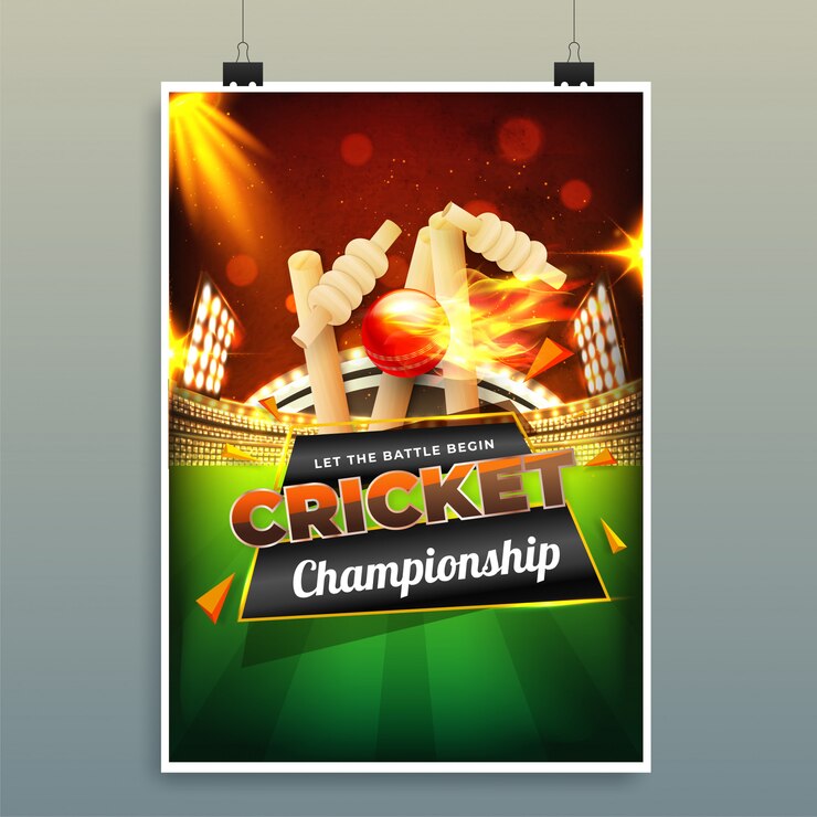 Vector plantilla de campeonato de cricket