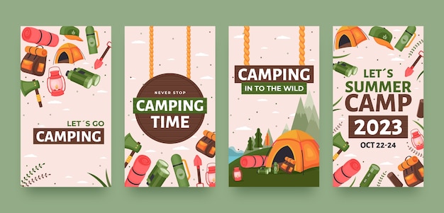 Vector plantilla de camping de diseño plano